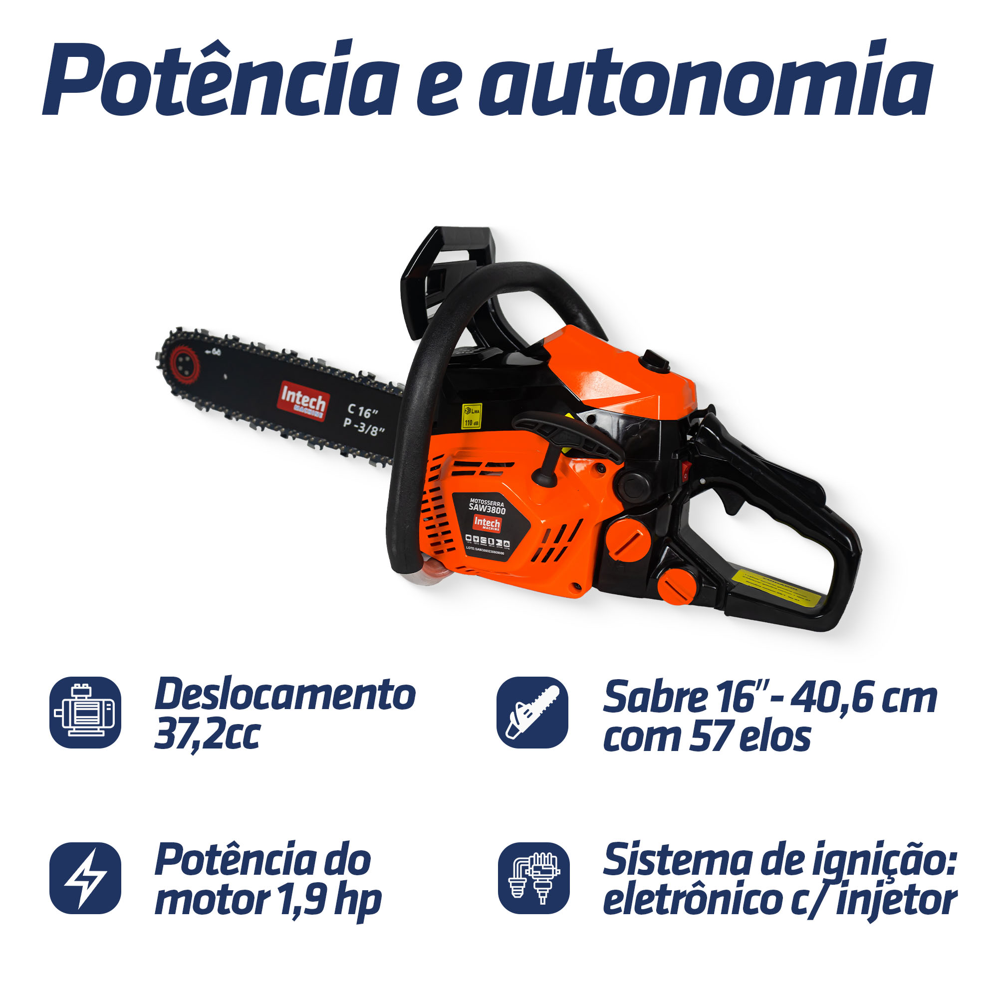Motosserra a gasolina SAW3800 – INTECH MACHINE