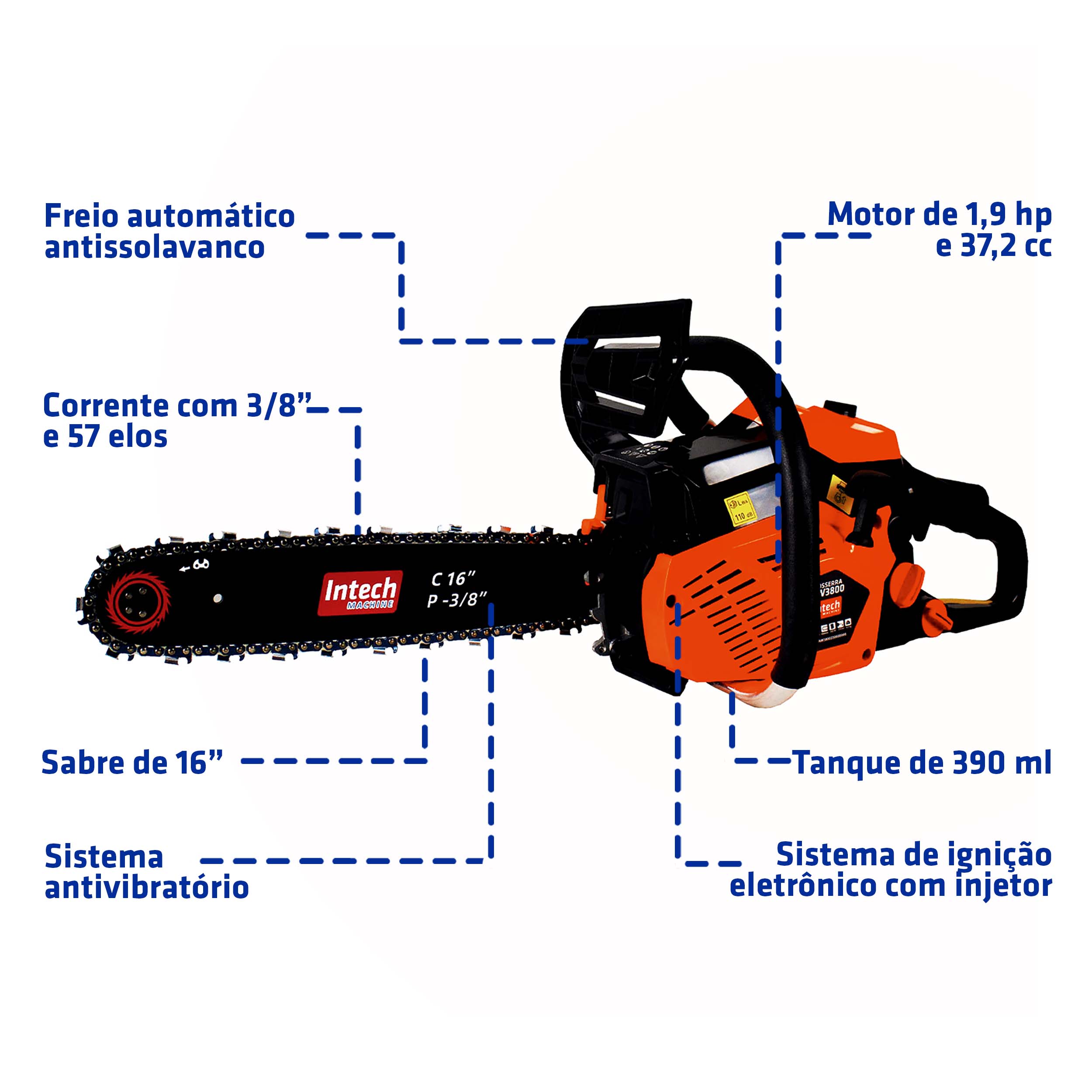 Motosserra a gasolina SAW3800 – INTECH MACHINE