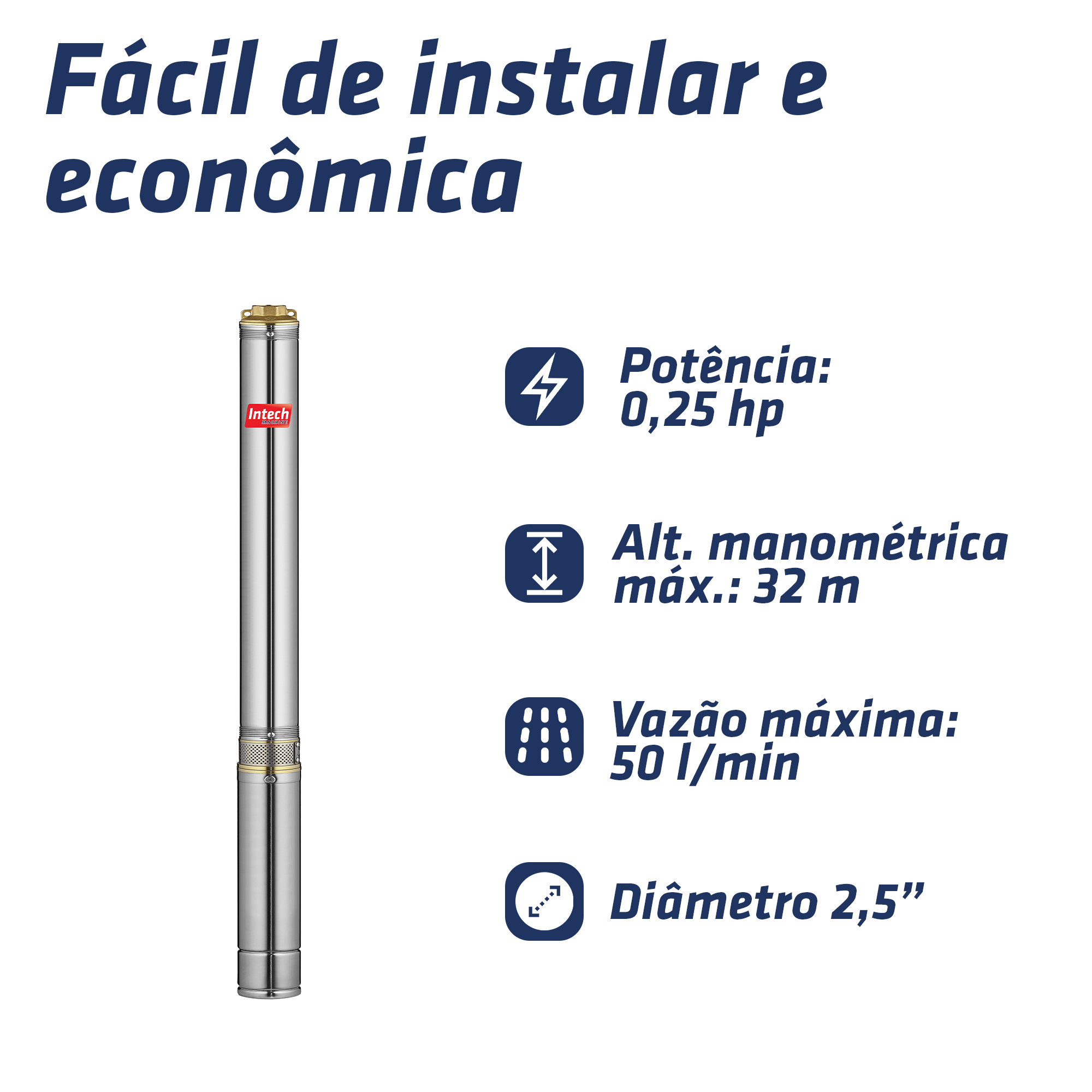 Bomba submersa caneta BSCA2 – INTECH MACHINE