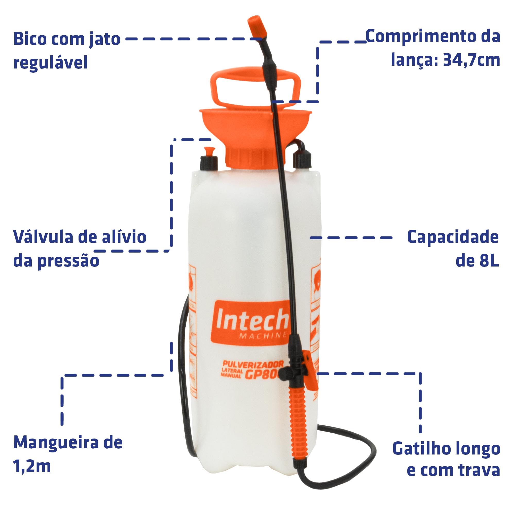 Pulverizador lateral 8L GP800 – INTECH MACHINE